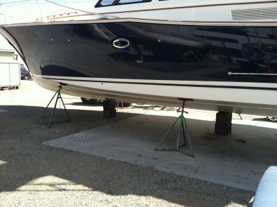 This Salish Sea 48 is shown here after 1 year in the water with Ultima Eco White